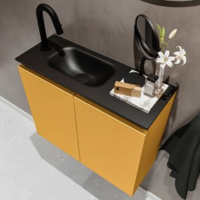 Mondiaz Ture 60cm toiletmeubel ocher met wastafel urban links 1 kraangat