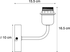 Vintage wandlamp goud zonder kap - Matt