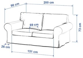 Dekoria IKEA hoes voor Ektorp 2-zits slaapbank - NIEUW model, crème-blauw