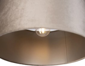 Hanglamp zwart met taupe kap 35cm 3-lichts - Cava