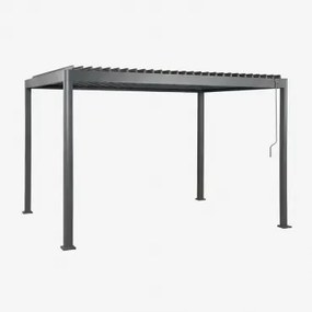 Bioclimatische Aluminium Pergola Met Druvia Lamellen Grijs – Grafiet & 3 X 4 M - Sklum