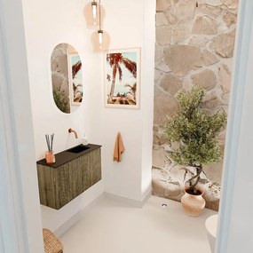 Mondiaz Joya 70cm toiletmeubel dusk met wastafel faye rechts zonder kraangat urban