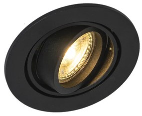Moderne inbouwspot zwart kantelbaar - Club