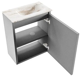 Mondiaz Ture DLux toiletmeubel 40cm plata met wastafel frappe rechts met kraangat