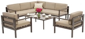 Garden Point hoekmeubelset voor 4 personen Porto Corner 6 bruin
