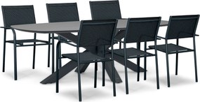Tuinset 6 personen 240 cm Aluminium Grijs Presto Brentino/Voyage