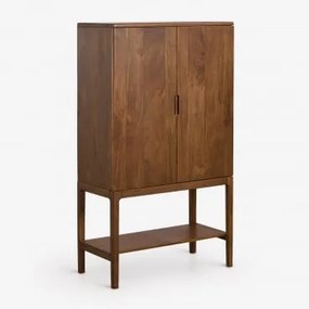 Hoog Dressoir 90x45 Cm Van Mangohout Kenscoff Donker Handvat Hout - Sklum