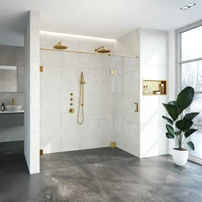 Brauer JC profielloze nisdeur 200cm met 60cm deur gekoppeld goud geborsteld