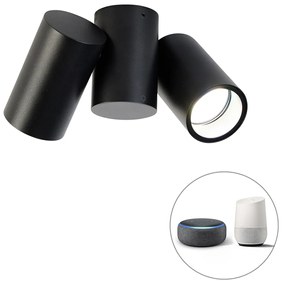Smart Spot / Opbouwspot / Plafondspot zwart verstelbaar incl. 2 Wifi GU10 - Michael Design GU10 Binnenverlichting Lamp