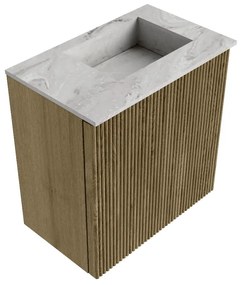 Mondiaz Joya DLux 40cm toiletmeubel dusk met wastafel faye rechts zonder kraangat glace