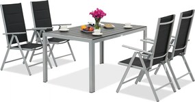 Aluminium tuinset polywood Verona voor 4 personen
