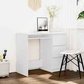 vidaXL Bureau 90x45x76 cm spaanplaat wit