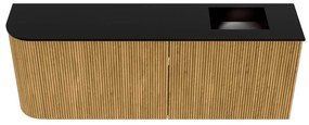 Mondiaz Joya 110cm toiletmeubel ronding links oak met wastafel faye rechts 1 kraangat urban
