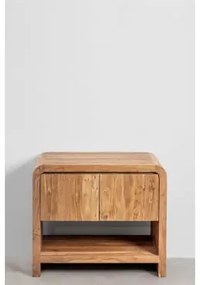 Vacry Houten Badkamermeubelset Acacia Bruin & Without Sink & Ovaal Led En Anticondens 100x80 Cm Riben & Zonder Kraan & ↔︎ 90 Cm - Sklum