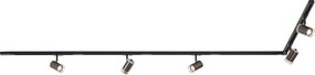 Modern railsysteem zwart met 5 spots donker brons 1-fase - Iconic Lloyd