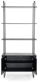Eleonora James Smalle Stellingkast Zwart Mangohout - 96x46x210cm.