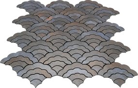 Zelfklevende Mozaïektegels Metaal | Waaier Antraciet | 26,8×28,1 cm | Keuken, Bad &amp; WC