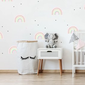 INSPIO Pastelkleurige regenbogen met stippen - muurstickers voor meisjes