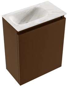 Mondiaz Ture DLux toiletmeubel 40cm rust met wastafel ostra links met kraangat