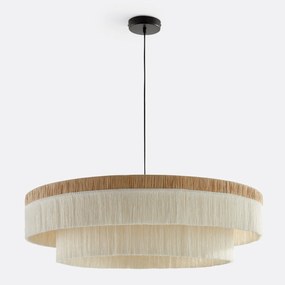 Hanglamp in raffia met franjesØ86 cm, Kavi.
