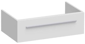 Saniclass Sharp Wastafelonderkast - 80x46x25cm - 1 softclose lade - zonder greep - 1 sifonuitsparing - MDF - hoogglans wit 1717