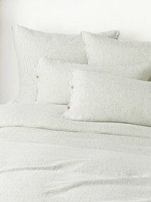 Gewassen linnen dekbedovertrek Rinna met fijne strepen