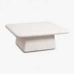 Vierkante Tuintafel 105x105 Cm In Cement Maelis Wit - Sklum