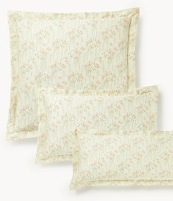 Katoensatijnen kussenhoes Leticia met bloemenprint
