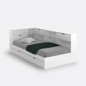 Bed met lade, opberging en lattenbodem Yann