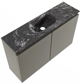 Mondiaz Ture DLux toiletmeubel 80cm smoke met wastafel lava midden met kraangat