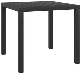 vidaXL Tuintafel 80x80x74 cm aluminium en HKC zwart