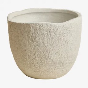 Buitenbloempot Van Cement Nuria Wit & Ø30 Cm - ↑25 Cm - Sklum