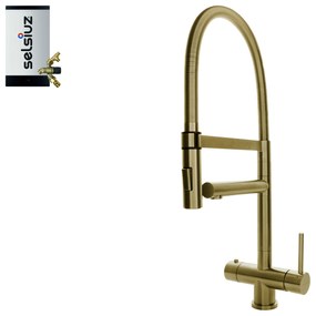 Selsiuz Inox XL kokend water kraan met combi extra boiler gold