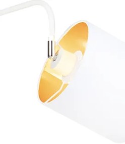 Moderne vloerlamp wit met goud - Lofty