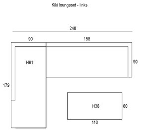 Garden Impressions Kiki loungeset 3-delig links - mint grijs