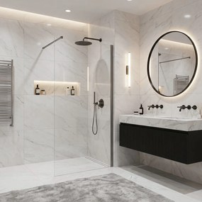 Walk-in douchewand Rea Flexi Transparent / Titan 130