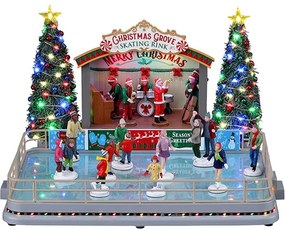 Lemax - 'Christmas Grove Skating Rink' - Verlichte Attractie met animatie, muziek - Inclusief adapter
