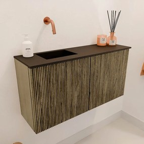 Mondiaz Joya 80cm toiletmeubel dusk met wastafel faye links zonder kraangat urban
