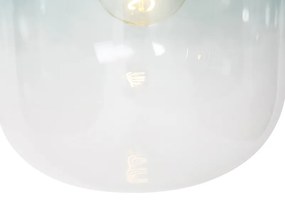Eettafel / Eetkamer Design hanglamp goud met groen glas 2-lichts - Bliss Design E27 Binnenverlichting Lamp