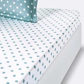 Hoeslaken in flanel met stippenprint Clarisse