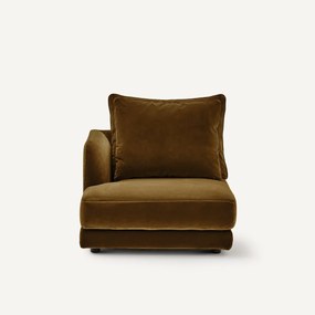 Halve bank links, modulair, van fluweel, TIBERIO