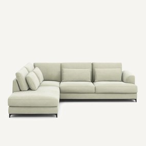 Omvormbare hoekbank links, stonewashed fluweel, Marsile