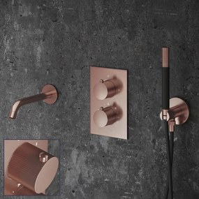Saniclear Copper Stripes Pro inbouw badkraan geborsteld koper