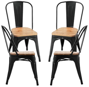 Pakket 4 Stoelen Torix Natuurlijk Hout