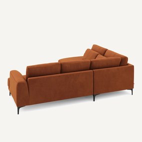 Rechtse hoekbank met leuning in fluweel, Marsile