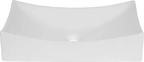 Saqu Impact rechthoekige waskom 55x35x12cm keramiek wit