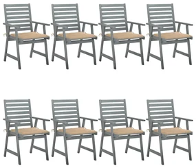 vidaXL Tuinstoelen 8 st met kussens massief acaciahout