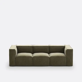 Modulaire bank, 3-zit, vintage ribfluweel Seven