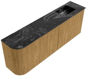 Mondiaz Joya DLux 110cm toiletmeubel ronding links oak met wastafel faye rechts 1 kraangat lava