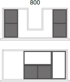 Muebles Sala ladeverdeler 16x33cm antraciet